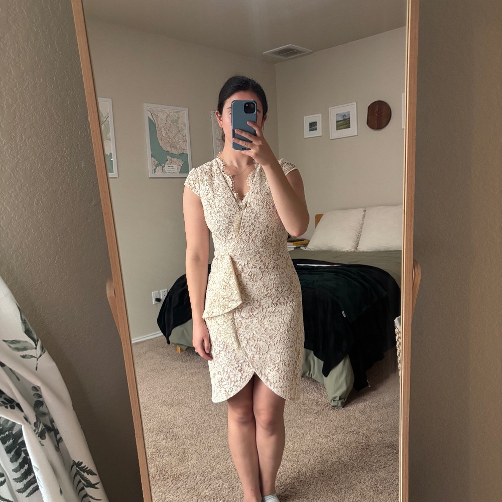 Vince Camuto White Lace Cocktail Dress